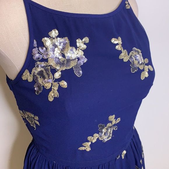 Little Mistress Sequin Floral Strap Dress - Picture 3 of 10